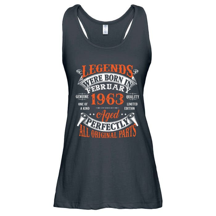 Legend 1963 Vintage 60th Birthday Born In February 1963 Ladies Essential Flowy Tank