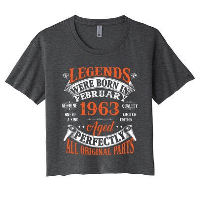 Legend 1963 Vintage 60th Birthday Born In February 1963 Women's Crop Top Tee