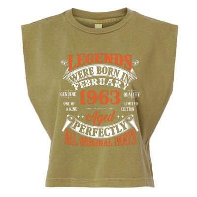 Legend 1963 Vintage 60th Birthday Born In February 1963 Garment-Dyed Women's Muscle Tee