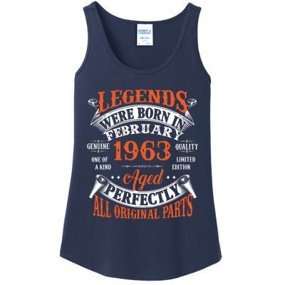 Legend 1963 Vintage 60th Birthday Born In February 1963 Ladies Essential Tank