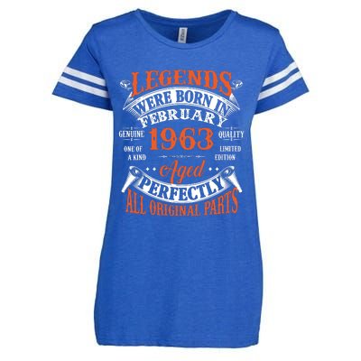 Legend 1963 Vintage 60th Birthday Born In February 1963 Enza Ladies Jersey Football T-Shirt