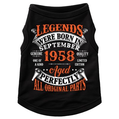 Legend 1958 Vintage 65th Birthday Born In september 1958 Doggie Tank