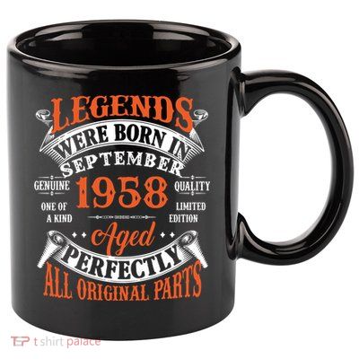 Legend 1958 Vintage 65th Birthday Born In september 1958 11oz C Handle Ceramic Mug