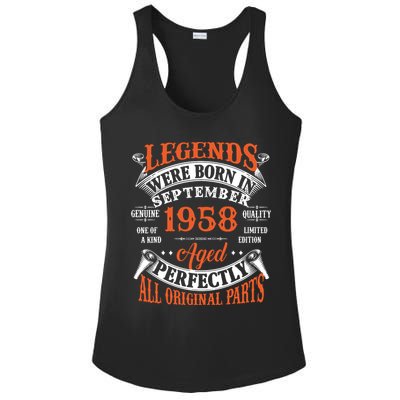 Legend 1958 Vintage 65th Birthday Born In september 1958 Ladies PosiCharge Competitor Racerback Tank