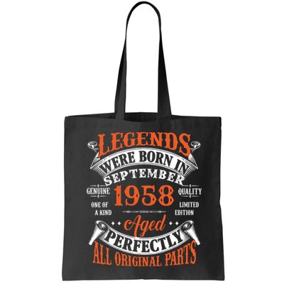 Legend 1958 Vintage 65th Birthday Born In september 1958 Bag