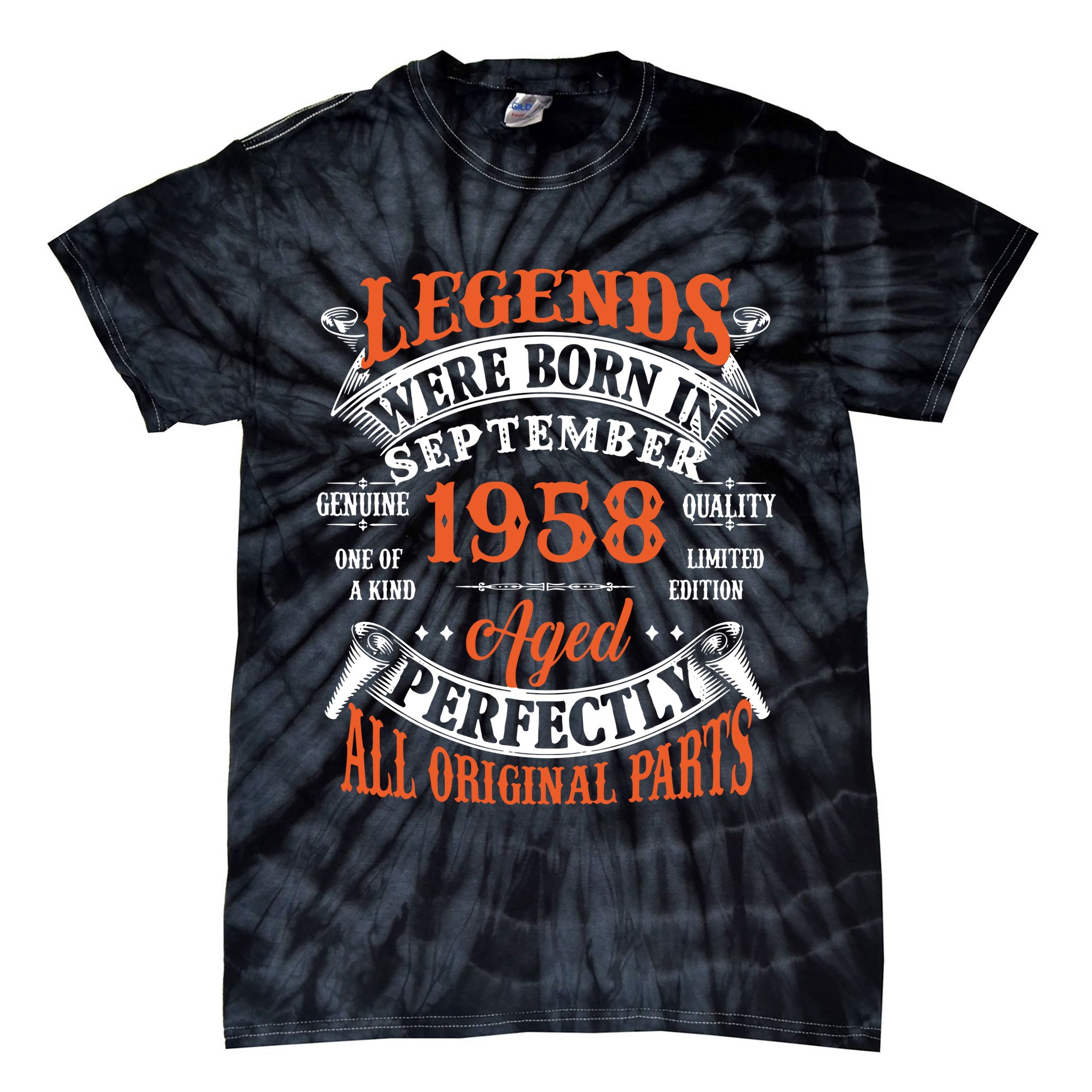 Legend 1958 Vintage 65th Birthday Born In september 1958 Tie-Dye T-Shirt