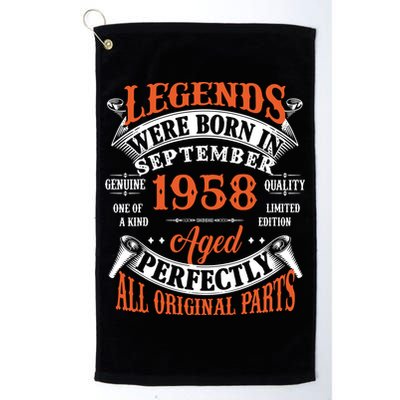 Legend 1958 Vintage 65th Birthday Born In september 1958 Golf Towel
