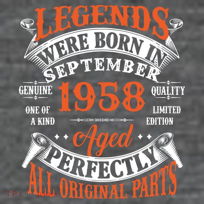 Legend 1958 Vintage 65th Birthday Born In september 1958 Womens T-Shirt