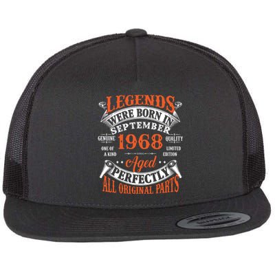 Legend 1968 Vintage 55th Birthday Born In september 1968 Flat Bill Trucker Hat