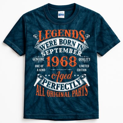 Legend 1968 Vintage 55th Birthday Born In september 1968 Kids Tie-Dye T-Shirt