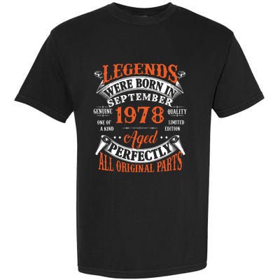 Legend 1978 Vintage 45th Birthday Born In september 1978 Garment-Dyed Heavyweight T-Shirt