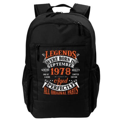 Legend 1978 Vintage 45th Birthday Born In september 1978 Daily Commute Backpack