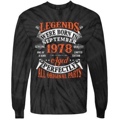 Legend 1978 Vintage 45th Birthday Born In september 1978 Tie-Dye Long Sleeve Shirt