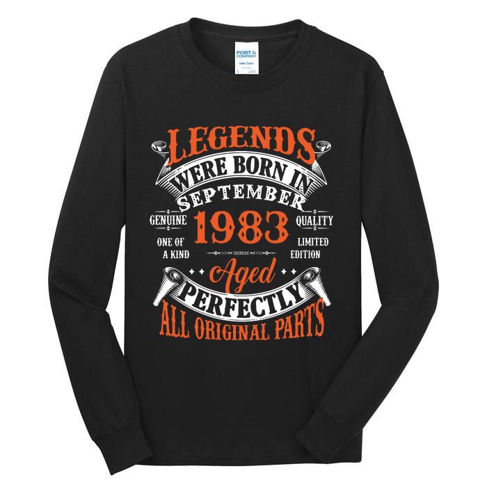 Legend 1983 Vintage 40th Birthday Born In september 1983 Tall Long Sleeve T-Shirt