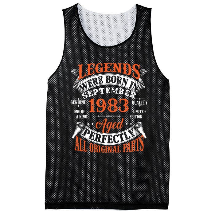 Legend 1983 Vintage 40th Birthday Born In september 1983 Mesh Reversible Basketball Jersey Tank