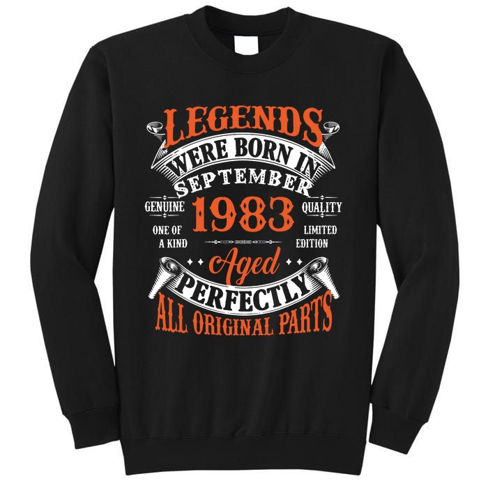 Legend 1983 Vintage 40th Birthday Born In september 1983 Tall Sweatshirt