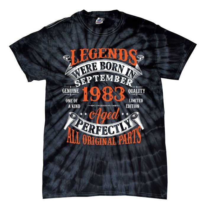 Legend 1983 Vintage 40th Birthday Born In september 1983 Tie-Dye T-Shirt