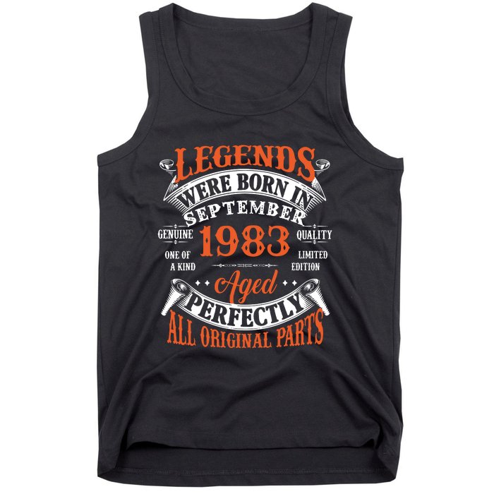 Legend 1983 Vintage 40th Birthday Born In september 1983 Tank Top