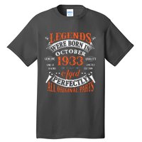 Legend 1933 Vintage 90th Birthday Born In october 1933 Tall T-Shirt