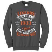 Legend 1933 Vintage 90th Birthday Born In october 1933 Tall Sweatshirt