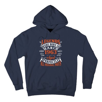 Legend 1963 Vintage 60th Birthday Born In march 1963 Hoodie