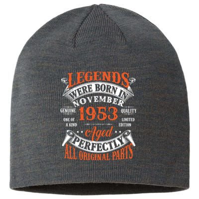 Legend 1953 Vintage 70th Birthday Born In November 1953 Sustainable Beanie