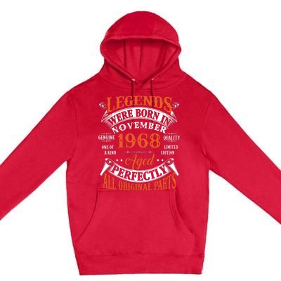 Legend 1968 Vintage 55th Birthday Born In November 1968 Premium Pullover Hoodie