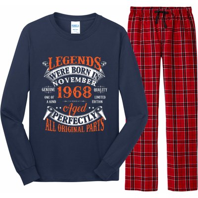 Legend 1968 Vintage 55th Birthday Born In November 1968 Long Sleeve Pajama Set