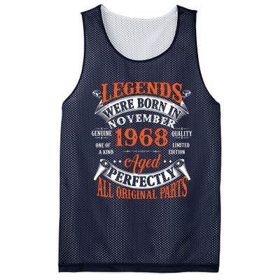 Legend 1968 Vintage 55th Birthday Born In November 1968 Mesh Reversible Basketball Jersey Tank