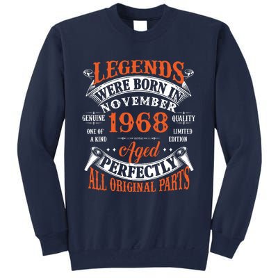 Legend 1968 Vintage 55th Birthday Born In November 1968 Tall Sweatshirt