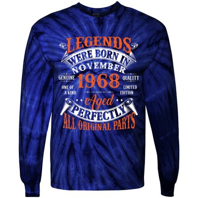 Legend 1968 Vintage 55th Birthday Born In November 1968 Tie-Dye Long Sleeve Shirt