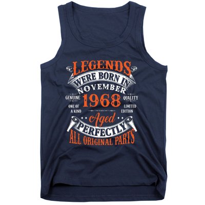 Legend 1968 Vintage 55th Birthday Born In November 1968 Tank Top