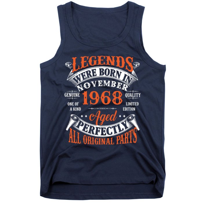 Legend 1968 Vintage 55th Birthday Born In November 1968 Tank Top