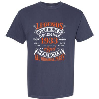 Legend 1933 Vintage 90th Birthday Born In December 1933 Garment-Dyed Heavyweight T-Shirt