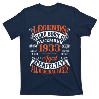 Legend 1933 Vintage 90th Birthday Born In December 1933 T-Shirt