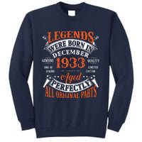 Legend 1933 Vintage 90th Birthday Born In December 1933 Tall Sweatshirt