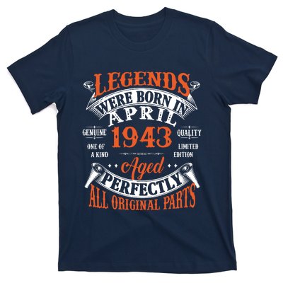 Legend 1943 Vintage 80th Birthday Born In april 1943 T-Shirt