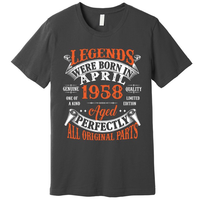 Legend 1958 Vintage 65th Birthday Born In april 1958 Premium T-Shirt