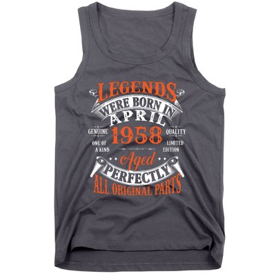 Legend 1958 Vintage 65th Birthday Born In april 1958 Tank Top