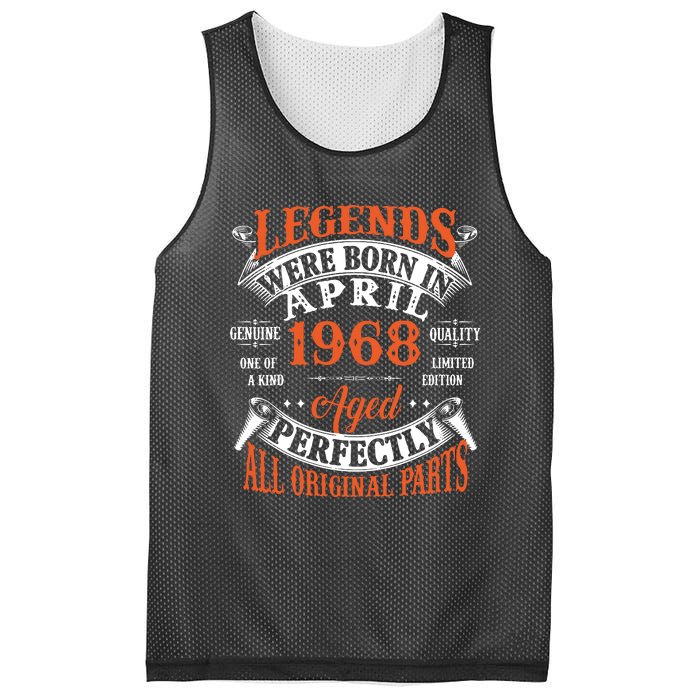 Legend 1968 Vintage 55th Birthday Born In april 1968 Mesh Reversible Basketball Jersey Tank