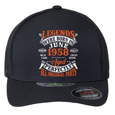 Legend 1958 Vintage 65th Birthday Born In June 1958 Flexfit Unipanel Trucker Cap