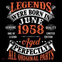 Legend 1958 Vintage 65th Birthday Born In June 1958 Backpack