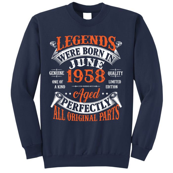 Legend 1958 Vintage 65th Birthday Born In June 1958 Sweatshirt