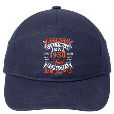Legend 1958 Vintage 65th Birthday Born In June 1958 7-Panel Snapback Hat