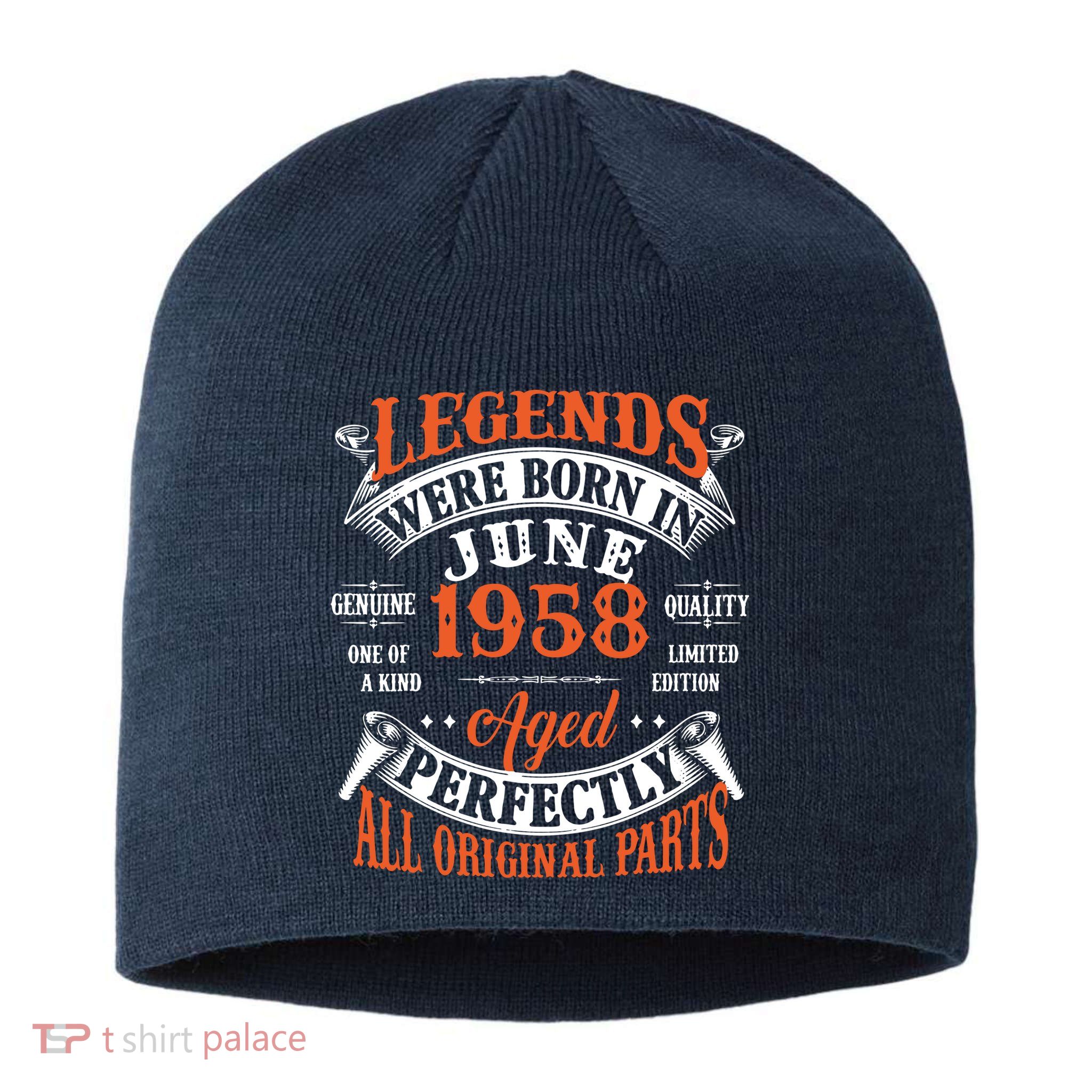 Legend 1958 Vintage 65th Birthday Born In June 1958 Sustainable Beanie
