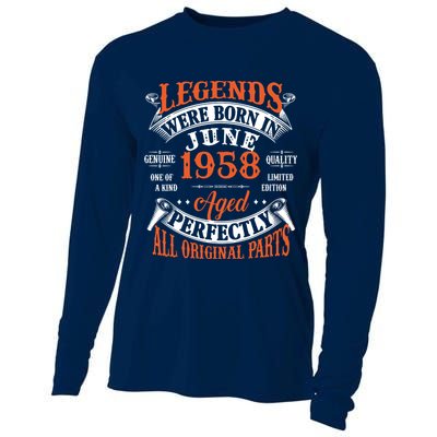 Legend 1958 Vintage 65th Birthday Born In June 1958 Cooling Performance Long Sleeve Crew