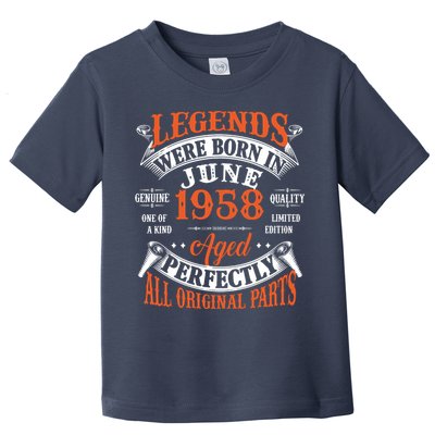 Legend 1958 Vintage 65th Birthday Born In June 1958 Toddler T-Shirt