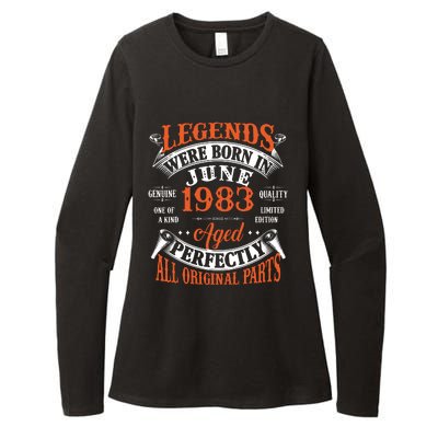 Legend 1983 Vintage 40th Birthday Born In June 1983 Womens CVC Long Sleeve Shirt