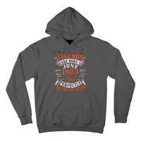 Legend 1983 Vintage 40th Birthday Born In June 1983 Hoodie