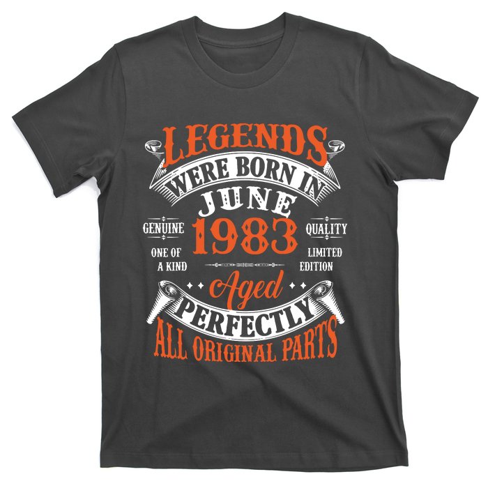 Legend 1983 Vintage 40th Birthday Born In June 1983 T-Shirt